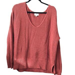 Lucky Brand Women's V-Neck Pullover Sweater Brown Size L